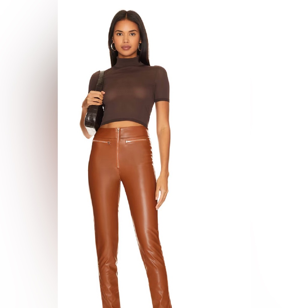 Superdown Adonia Zipper front Faux leather Pants